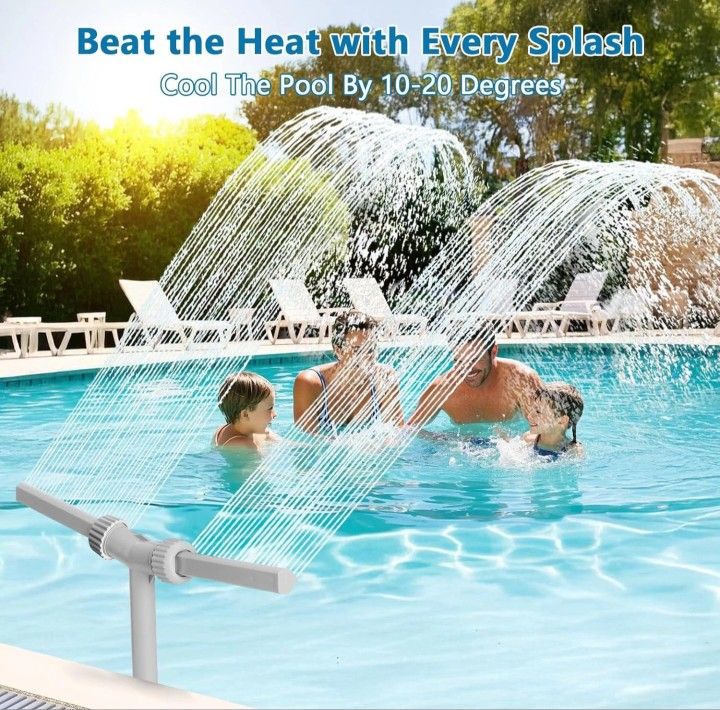 Kllyna Dual Spray Pool Fountain for above Ground/Inground Pools,Adjustable Heigh
