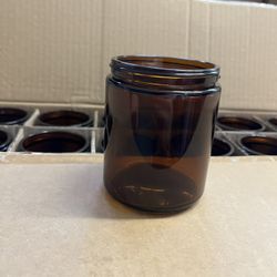 NEW Amber Glass Straight Sided Jars 8oz- boxes of 72