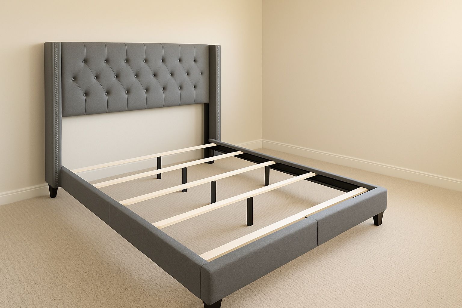 Gray Queen Size Bed Frame