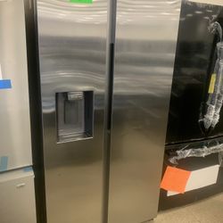 New Scratch And Dent Samsung 36”side By Side Door Fridge Stainles Steel 6 Months Warranty 