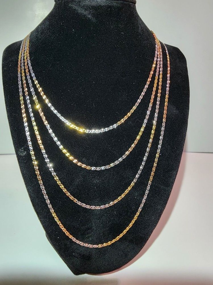 .925 Sterling Silver Valentino Chain Set