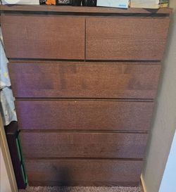 2 Dark Brown 6-Drawer Tall Dressers