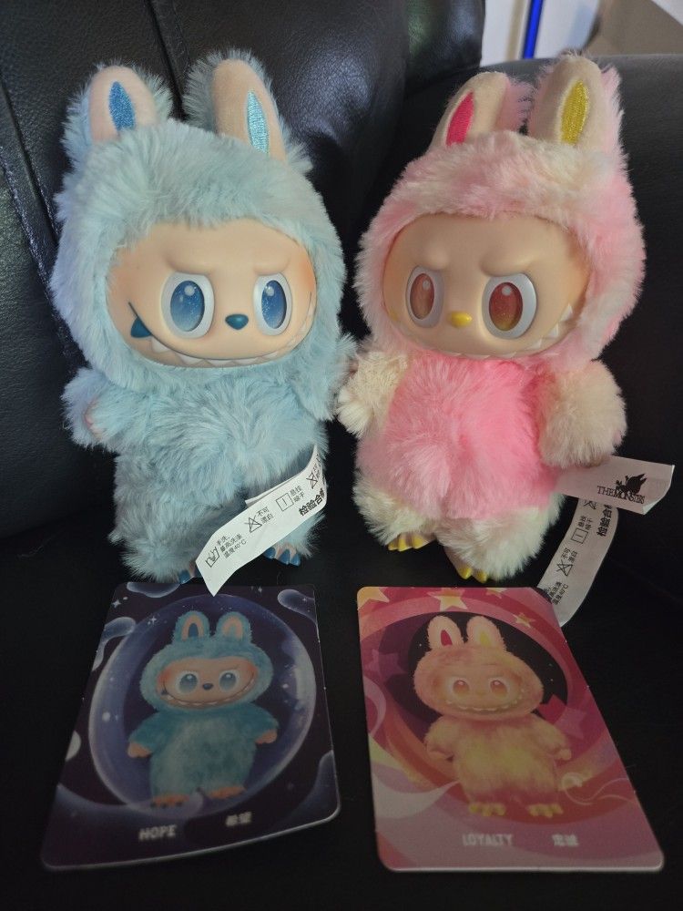 Lot of 2 Labubu Big into Energy Hope And Loyalty couple keychain