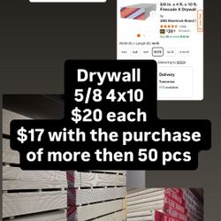 5/8 4x10 Drywall  $20/$17