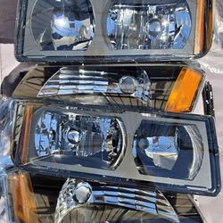 02-06 Chevy Avalanche Headlights Faros Calaveras Micas Luces Lamps Headlamps Chevrolet 