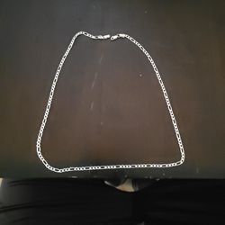 Silver 925 Plata 100% Figaro Chain Link 24in
