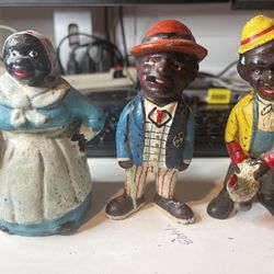 Antique Cast Iron Figural Piggy Banks – Late 19th / Early 20th Century (Set of 3) J.E.Stevens