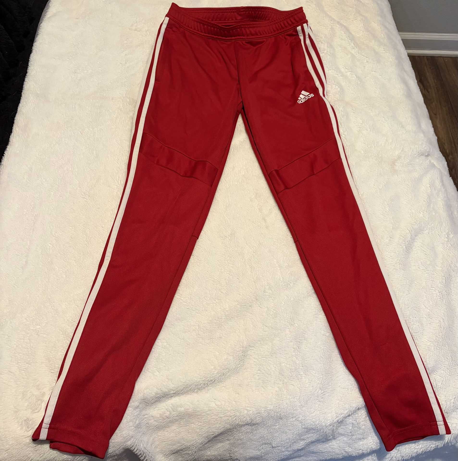 Adidas Red Sweatpants with White Accents