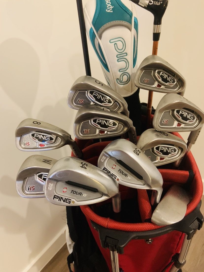 14PC MENS PING GOLF CLUBS SET G25 DRIVER I15 IRON SET TOUR WEDGES BAG
