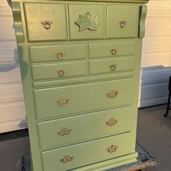 Sage Green Tall Dresser Chest 35L X 17W X 52H