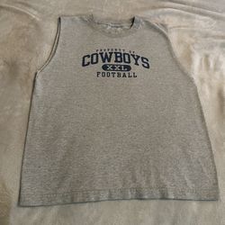 Dallas Cowboys Shirt Men Medium Gray Tank Top NFL Football Lightweight Workout