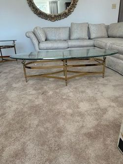 Brass Coffee & End Table Set.   RARE 1982 Design Institute America (DIA) "Dolphin