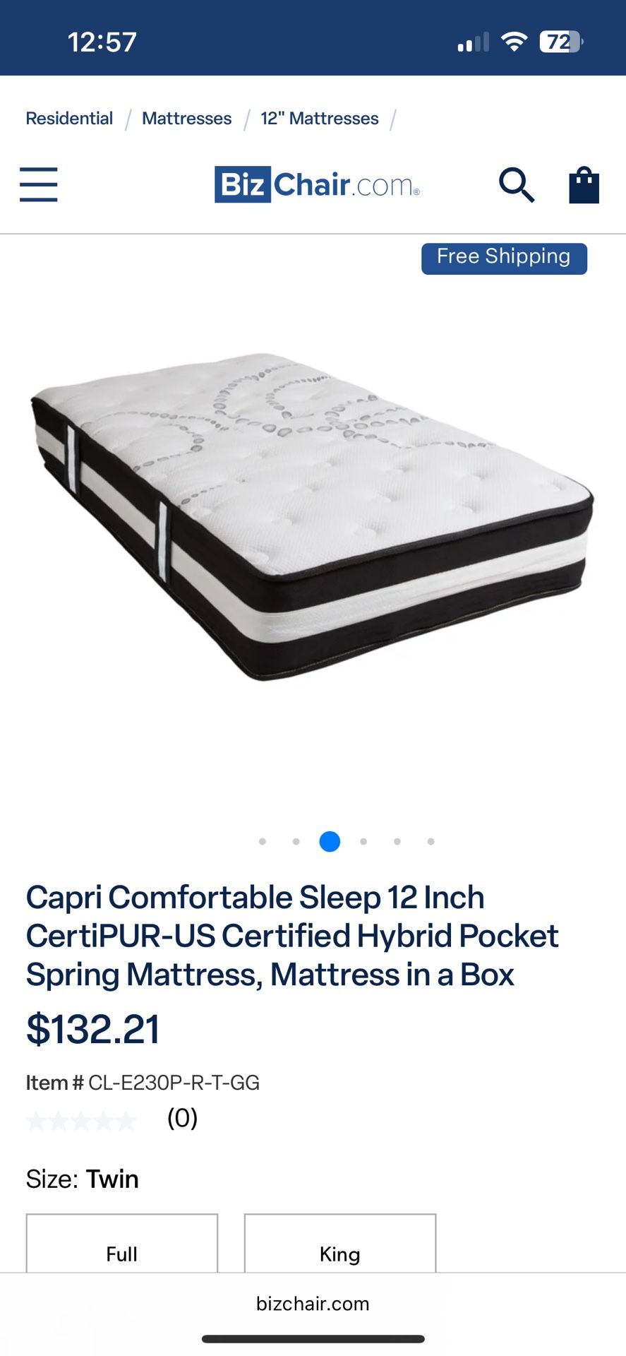 Capri Comfortable Sleep Size Twin New