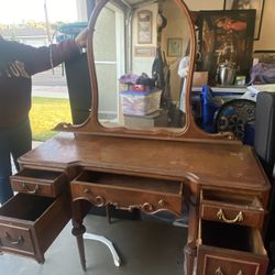 Vintage  Vanity & Mirror Set