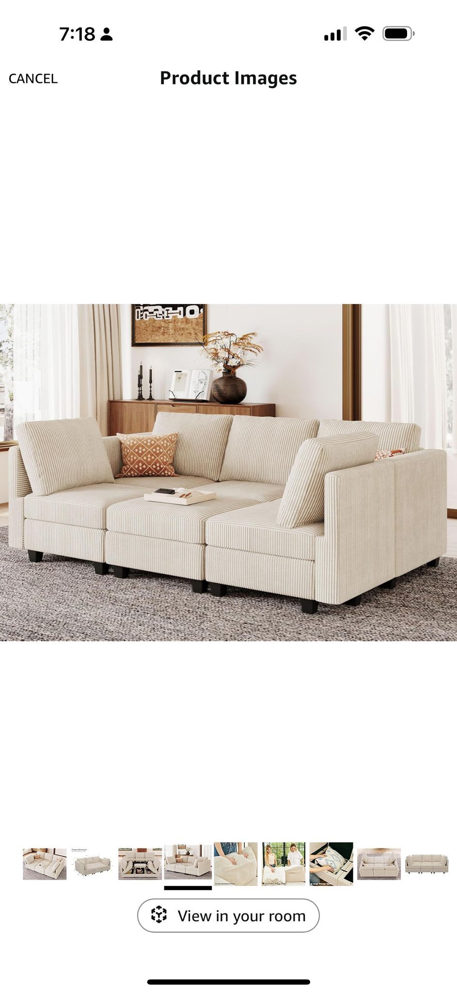 Belffin Modular Sectional Sleeper with Storage Ottoman Corduroy Sectional Couch with Chaise Convertible Modern Sectional Sofa Beige