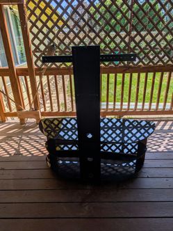 Black Glass TV Stand with Mount Bracket