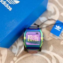 Adidas Ao Street Iridescent Digital Silicone Strap Watch