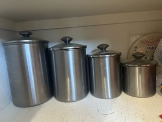4 Pack Stainless Steel Canister Set $10