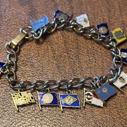 Vintage 50’s Flag Charm Bracelet 