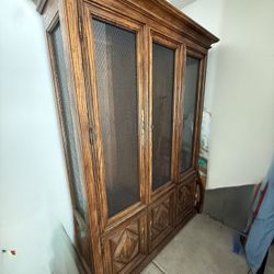 Vintage solid wood china cabinet 
