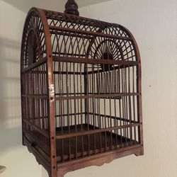 Wooden birdcage