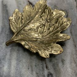 Gold Metal Leaf Accent Tray