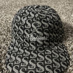 Supreme 6 Panel Denim Hat Black