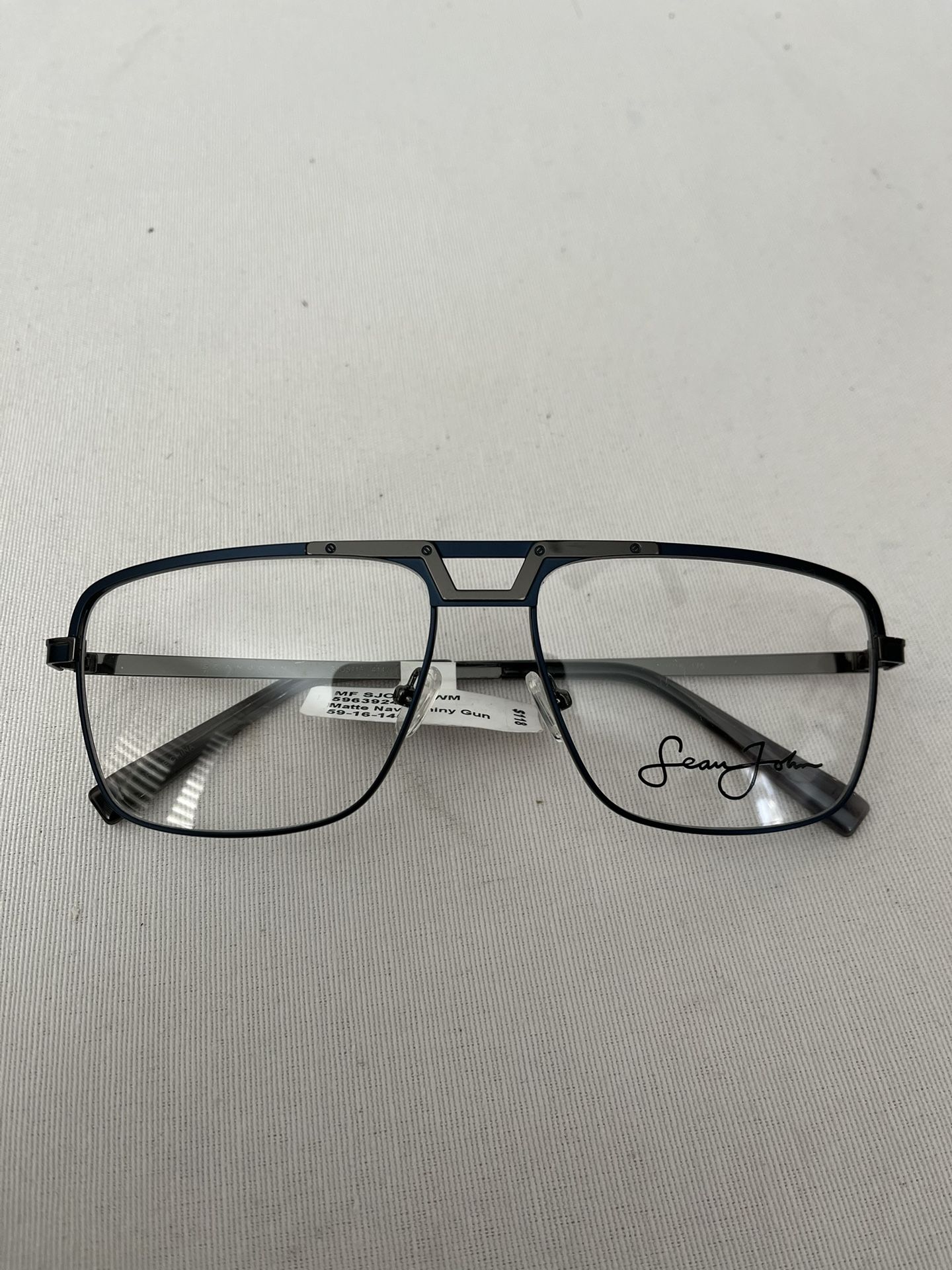 NEW SEAN JOHN  GLASSES MENS 002 PILOT BLACK METAL & PLASTIC 59-16-145