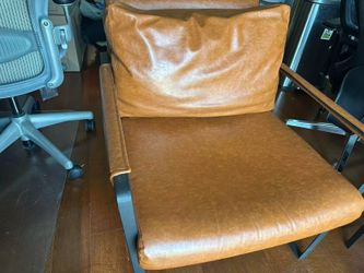 Volans Mid Century Modern Faux Leather Accent Chair
