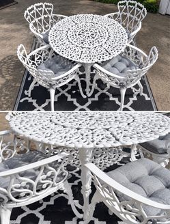 Cast-iron table with four chairs