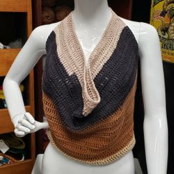 Ladies Cowl Neck Crop Top- Medium