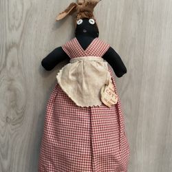 Antique Early 20th Century Handmade African American Handmade Cloth Doll 8” Americana 