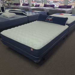 Queen. Plush And Firm Mattress With Frame And Boxspring Included Only $400