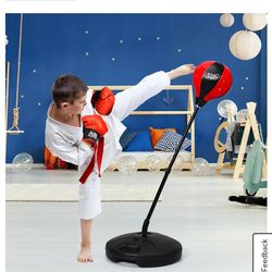 COSTWAY Kids Punching Bag Toy Set Adjustable Stand Boxing Glove Speed Ball

