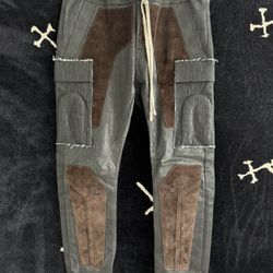 Rick Owens Fall-Winter 2019 ‘Larry’ SLQ Stretch Wax Denim Suede Cargo Joggers