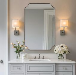 Andy star Wall Mirror with Dark Metal Frame
