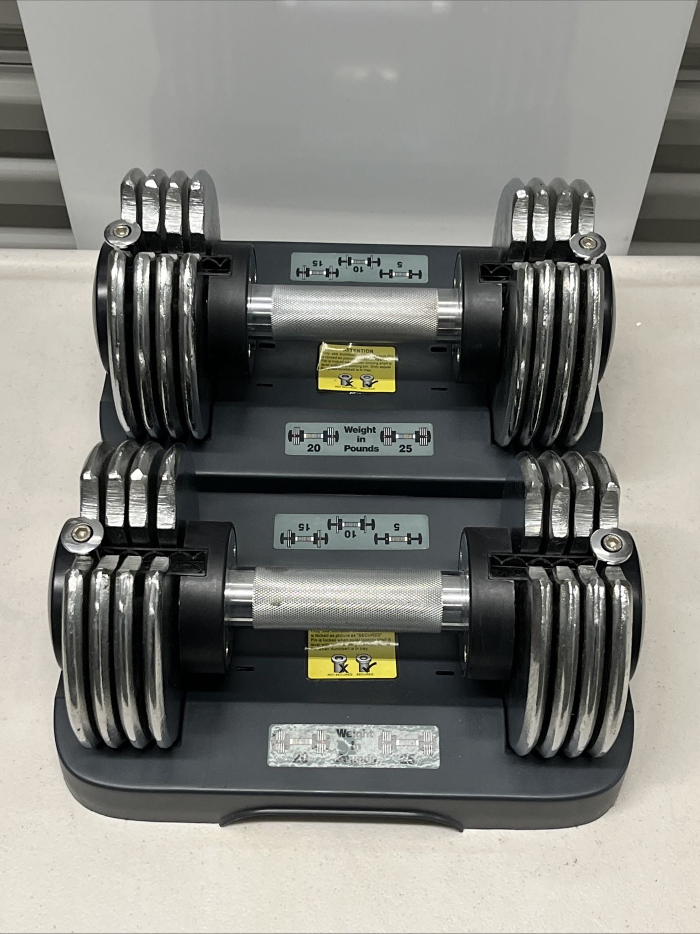 Bayou Fitness Adjustable Dumbells Pair 5-25 LB. 50 LB Overall Total Weight