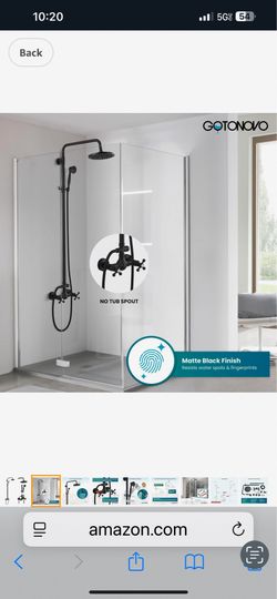 gotonovo Shower System Set with Hand Sprayer and Tub Spout Stainless Steel8 Inch black and chrome and gold bronze C47