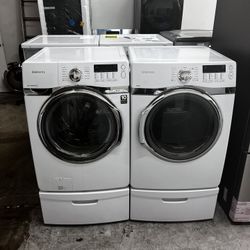 SAMSUNG FRONT LOAD WASHER AND GAS DRYER