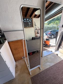 Full-Length Floor Mirror with Metal Frame