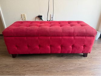 Red Suede Cushion Chest 41inL x 15inW