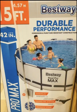 Bestway 15X42 Above Ground Swimming Pool- Includes Filter Pump, Ladder, & Cover BRAND NEW