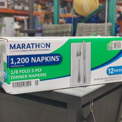Marathon 2-Ply Dinner Napkin, 17" x 15", White 100/pk., 12 pk.

