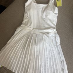 Women's Pleated Active Dress - All In Motion™ White XS: Built-in Shorts,