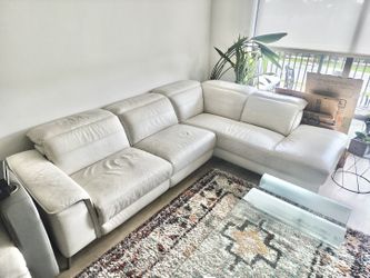 White Leather Sectional Couch