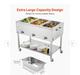 New comercial steam table in box