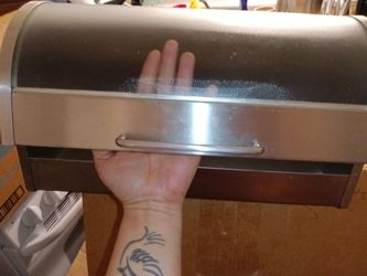 Stainless Steel Bread Box with Roll-Top Lid