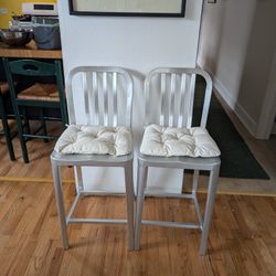 2 Metal Counter Height Stools