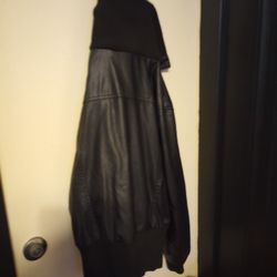 Leather Hoodie Jacket 