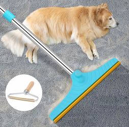 Carpet Rake for Pet Hair Removal Tool, Dog Cat Hair Remover for Furniture 60'' Pet Hair Remover Broom for Pet Owner Reusable Hair Remover with Adjusta